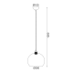 Pendant light 1 x E27 60W Metal + Glass + Twisted fabric cable / Silver + Tint Φ30ΧΗ120CM PYTHIA - acadecor