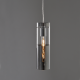 Pendant light 1 x E27 40W Metal + Glass + PVC transparent cable / Chrome + White Φ10ΧΗ120CM DEJAVU - acadecor