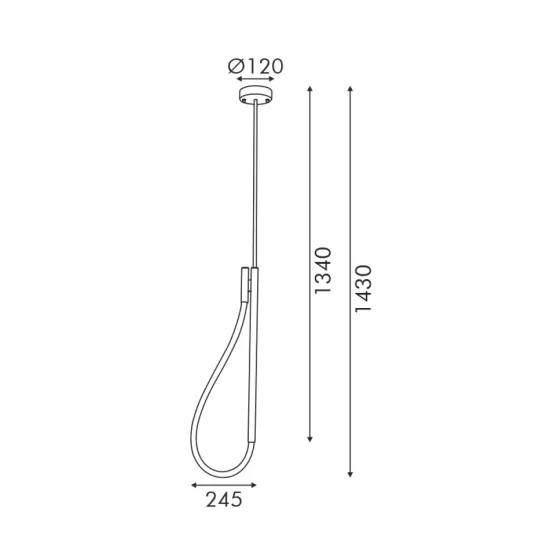 Φωτιστικό κρεμαστό LED 12W 3000k 536lm  Μέταλλο + Σιλικόνη Μάυρο MALPO - acadecor