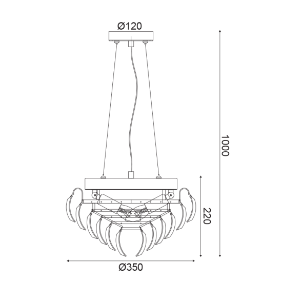Φωτιστικό κρεμαστό 3 x E14 40W Κρύσταλλο + Μέταλλο + PVC διάφανο καλώδιο / Χρώμιο + Διάφανο Φ35ΧΗ100CM  VICA - acadecor