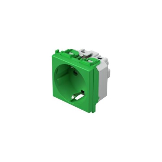 Πρίζα σούκο + KS 2P+E Κόκκινη 16A 250V~ 2M RD - TEM MODUL