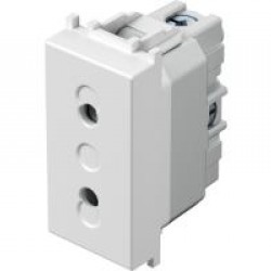 Πρίζα euro+KS 2P λευκό 10A 250V~ 1M PW - TEM MODUL