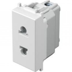 Πρίζα euro/American 2P λευκό 10A 250V~ 1M PW - TEM MODUL