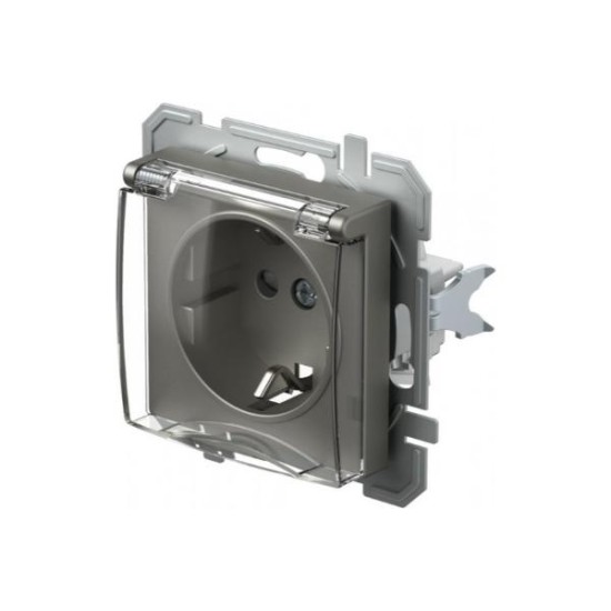 Πρίζα σούκο + Κάλυμμα  2P+E 16A 250V~ PT Λευκό XO / LOGIQ TEM