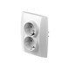 Πρίζα σούκο διπλή  2P+E 16A 250V~ KS PW Λευκό XO / LOGIQ TEM