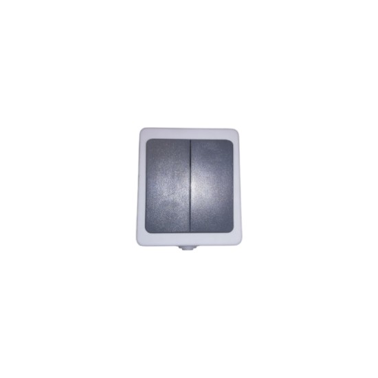 Gang 2 way switch Grey - IP54 - WOT-EU1-Pb1- GEYER