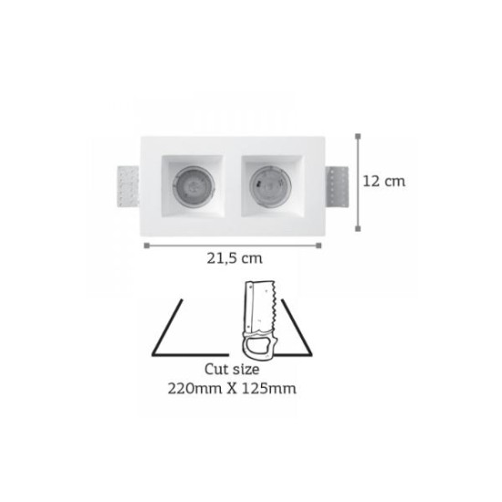 Χωνευτό σποτ λευκό από γύψο 1XGU10 D:12cm (Χ0001) - INLIGHT