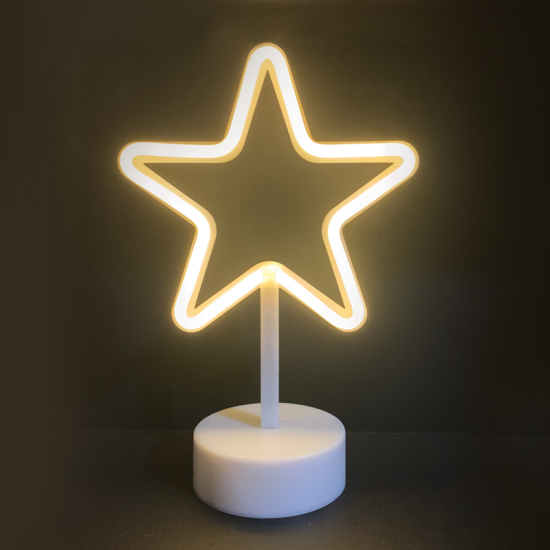 Bambini table light Star LED 2.4W 3xAA/LR6 1.5V USB plug Plastic + Silicone / White LED Warm white 19x10x28.5cm   - acadecor 