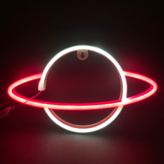 Bambini Wall light Planet LED 2.4W Battery 3xAA/LR6 1.5V Plastic + Silicone / White LED Red + Cool white 17.5x2x30cm - acadecor 