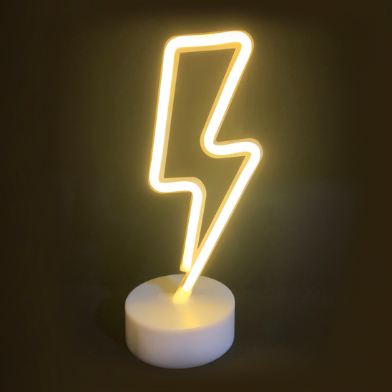 Bambini table light Thunder LED 2.4W 3xAA/LR6 1.5V USB plug Plastic + Silicone / White LED 2700k 11x10x28cm - acadecor 