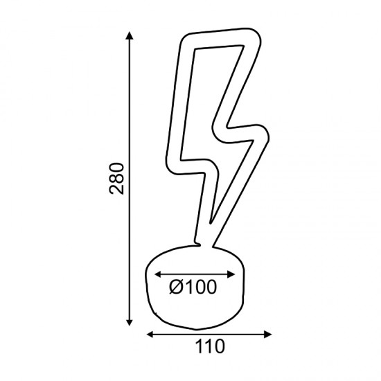 Bambini table light Thunder LED 2.4W 3xAA/LR6 1.5V USB plug Plastic + Silicone / White LED 2700k 11x10x28cm - acadecor 