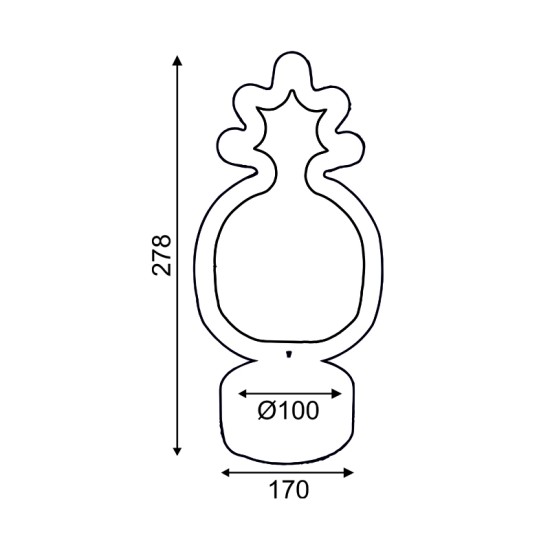 Bambini table light pineapple LED 2.4W 3xAA/LR6 1.5V USB plug Plastic + Silicone / White LED Green - Yellow 17x10x28,5cm - acadecor 