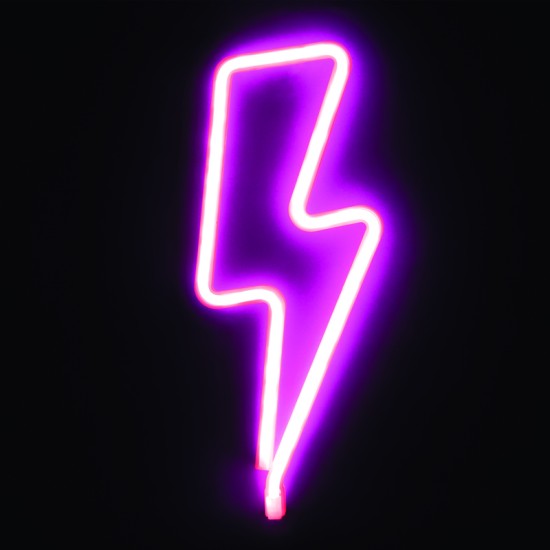 Bambini Wall light Thunder LED 2.4W Battery 3xAA/LR6 1.5V + USB plug Plastic + Silicone / White LED Pink 34x2x13cm - acadecor 