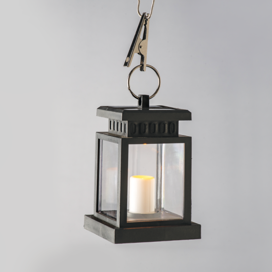 Φωτιστικό επιτραπέζιο / επιδαπέδιο / Κρεμαστό Ηλιακό / Επαναφορτιζόμενο LED 0.05W 2500K 1XAA/LR6 1.2V Μπαταρία Ακρυλικό + Μέταλλο / Μάυρο + Λευκό Φ8.8x12.7cm - acadecor  