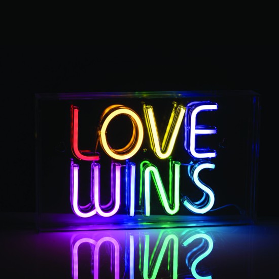Bambini Wall / Table light LOVE WINS LED 4.1W USB plug Plastic + Silicone / White LED Multicolour  31X4,6X19cm - acadecor 