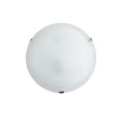 Ceiling light 3xE27 max 60W Metal + Glass Alabaster  / Chrome + White Φ40XΗ9.5CM ALBATRE - acadecor 