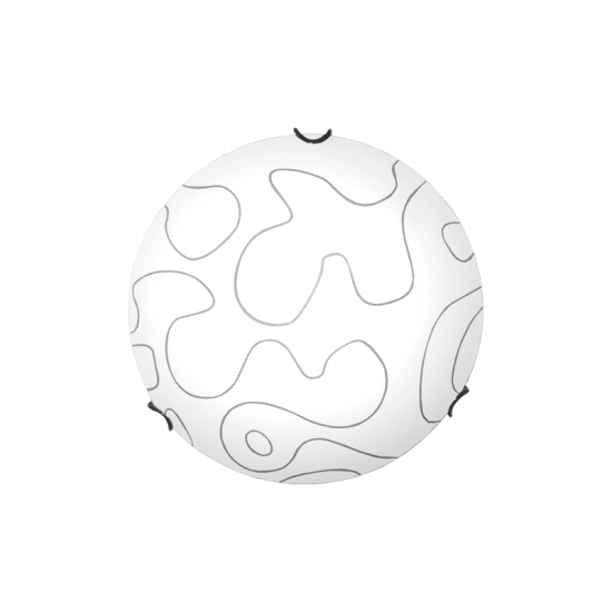 Φωτιστικό οροφής / Πλαφονιέρα 2xE27 max 60W Μέταλλο + Γυαλί / Χρώμιο + Λευκό Φ30Χ8.5CM PUZZLE - acadecor 