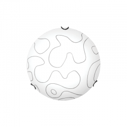 Ceiling light 2xE27 max 60W Metal + Glass / White + Chrome Φ40Χ9.5CM PUZZLE - acadecor 