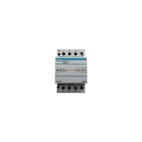 Modular contactor 3 module  3NO 40A 220/240V AC XE340D1 - hager