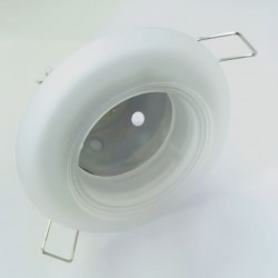 Σπότ χωνευτό στρογγυλό - Ατσάλι+Γυαλί MR16 - Λευκό - aca