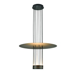 Φωτιστικό κρεμαστό LED 18W 3000k 1260lm  Αλουμίνιο / Αμμώδες μάυρο 64Χ16cm ELIA - acadecor