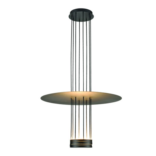 Φωτιστικό κρεμαστό LED 18W 3000k 1260lm  Αλουμίνιο / Αμμώδες μάυρο 64Χ16cm ELIA - acadecor