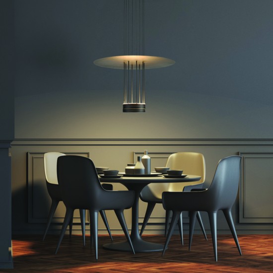 Φωτιστικό κρεμαστό LED 18W 3000k 1260lm  Αλουμίνιο / Αμμώδες μάυρο 64Χ16cm ELIA - acadecor