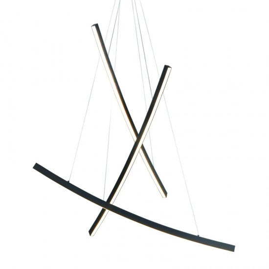 Φωτιστικό κρεμαστό LED 60W 3000k 4200lm Αλουμίνιο + PVC Σύρμα καλώδιο / Λευκό μάτ 102X15X110CM NAAVA - acadecor