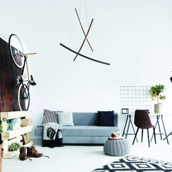 Φωτιστικό κρεμαστό LED 60W 3000k 4200lm Αλουμίνιο + PVC Σύρμα καλώδιο / Λευκό μάτ 102X15X110CM NAAVA - acadecor