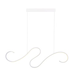 Φωτιστικό κρεμαστό LED 27W 3000k 1890lm Αλουμίνιο + PVC Σύρμα καλώδιο / Λευκό μάτ 110X6XH175CM CALISTA - acadecor