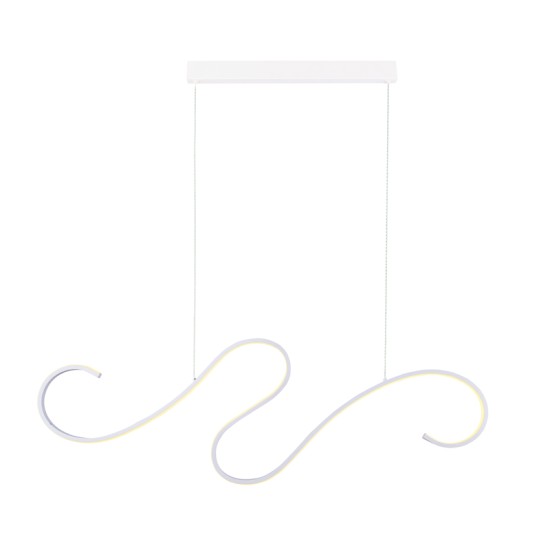 Φωτιστικό κρεμαστό LED 27W 3000k 1890lm Αλουμίνιο + PVC Σύρμα καλώδιο / Λευκό μάτ 110X6XH175CM CALISTA - acadecor