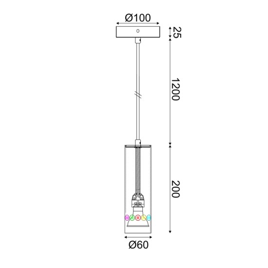Φωτιστικό Κρεμαστό  1 x GU10 35W Αλουμίνιο + Υφασμάτινο μάυρο καλώδιο / Λευκό μάτ  D6XD10XH150CM BUTTONS - acadecor