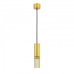 Κρεμαστό  1 x GU10 35W Αλουμίνιο + PVC μάυρο καλώδιο / Χρυσό βαφής D6XD8XH150CM DOHA - acadecor