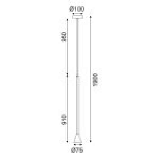 Φωτιστικό Κρεμαστό  1 x GU10 35W Μέταλλο + PVC μάυρο καλώδιο / Λευκό μάτ D7,5XD10XH190CM CLOUZOT - acadecor