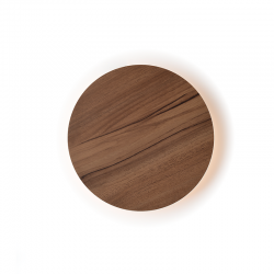 Φωτιστικό επίτοιχο LED 10W 3000K 800Lm MDF + Λευκό μέταλλο / Απόχρωση σκούρου ξύλου  Φ22ΧΗ3,6CM ECLIPSE - acadecor 