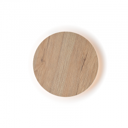 Φωτιστικό επίτοιχο LED 10W 3000K 800Lm MDF + Λευκό μέταλλο / Απόχρωση ανοικτού ξύλου Φ22ΧΗ3,6CM ECLIPSE - acadecor 