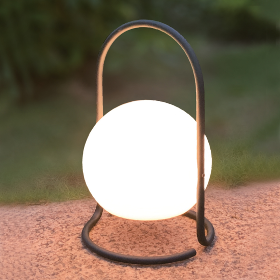 Φωτιστικό επιτραπέζιο LED 1.2W 3000K 96Lm Μπαταρίας λιθλιου 1800mA Dimmable Ακρυλικό + Μέταλλο  / Λευκό + Μάυρο Φ17x29CM EGG - acadecor 