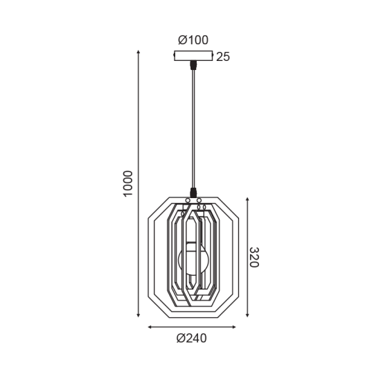 Pendant light 1 x E27 MDF + Metal + Fabric black cable  / Camel leather + Satin brass  D24XH100CM TRITON - acadecor 