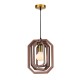 Pendant light 1 x E27 MDF + Metal + Fabric black cable  / Camel leather + Satin brass  D24XH100CM TRITON - acadecor 
