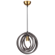 Pendant light 1 x E27 MDF + Metal + Fabric black cable  / Dark brown leather + Satin brass  D29XH100CM TRITON - acadecor 
