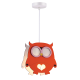 Bambini Pendant light Owl 1 x E27 40W MDF + Metal + PVC White cable / Orange 25X10XH100CM FARMA - acadecor 