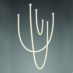 Φωτιστικό κρεμαστό LED 60W 3000k 4000lm  Μέταλλο + Σιλικόνη / Λευκό L240,L170,L100CM JUNGLE - acadecor