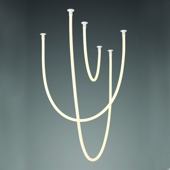 Φωτιστικό κρεμαστό LED 60W 3000k 4000lm  Μέταλλο + Σιλικόνη / Λευκό L240,L170,L100CM JUNGLE - acadecor