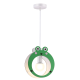 Bambini Pendant light Frog 1 x E27 40W MDF + Metal + PVC White cable / Green 24X10XH100CM FARMA - acadecor 