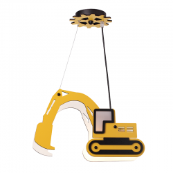 Bambini Pendant light 1 x E14  40W MDF + PVC black cable / Yellow 40X12XH80CM VROOM - acadecor 