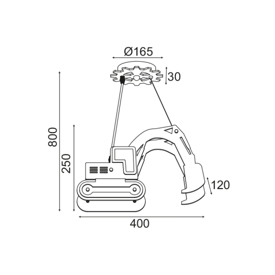 Bambini Pendant light 1 x E14  40W MDF + PVC black cable / Yellow 40X12XH80CM VROOM - acadecor 