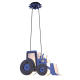 Bambini Pendant light 2 x E14  40W MDF + PVC black cable / Blue 42X12XH100CM VROOM - acadecor 