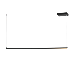 Φωτιστικό κρεμαστό LED 20W 3000k 1600lm Αλουμίνιο + Σιλικόνη + PVC σύρμα καλώδιο / Μάυρο Μάτ 100Χ5ΧH150CM ATLANTIS - acadecor