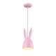 Bambini Pendant light 1 x E27 40W Metal + Plastic + PVC White cable / Pink D12XH100CM BUNNY - acadecor 