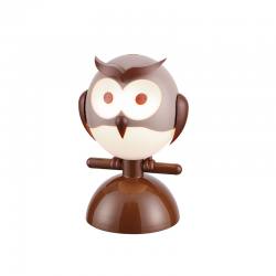Bambini table light Owl LED 1 x E14 13W Plastic + Metal + PVC black cable / Brown + White 15Χ13,5ΧΗ23CM  KOKKA - acadecor